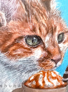 「SHUNA」猫咪咖啡师 猫肖像画家cimi原版明信片