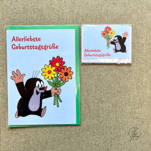 「SHUNA」鼹鼠的故事  德国原版贺卡 迷你贺卡生日快乐问候卡