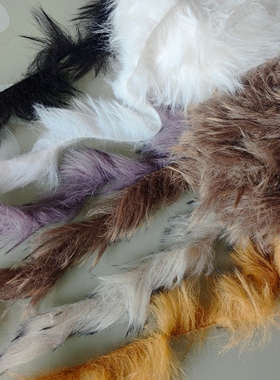 仿狐狸毛线100g长毛皮草纱线围巾DIY配线包包编织。黑色白色紫色