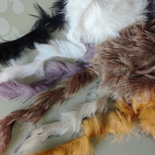 仿狐狸毛线100g长毛皮草纱线围巾DIY配线包包编织。黑色白色紫色