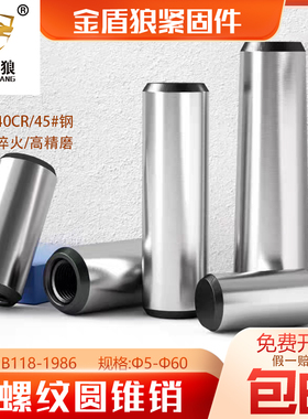 内螺纹圆锥销45号钢淬火gb118内螺纹定位销m5m6m8m20m25m30m40m50