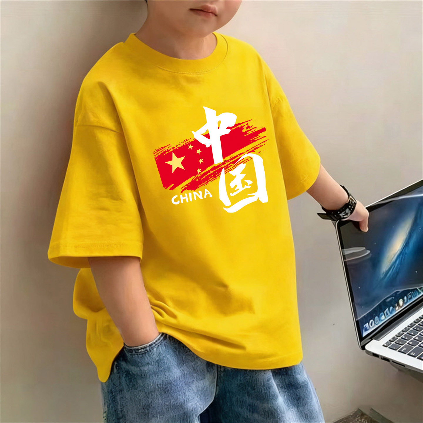 六一国庆表演班服纯棉短袖t恤男女童幼儿园初中学生大合唱演出服