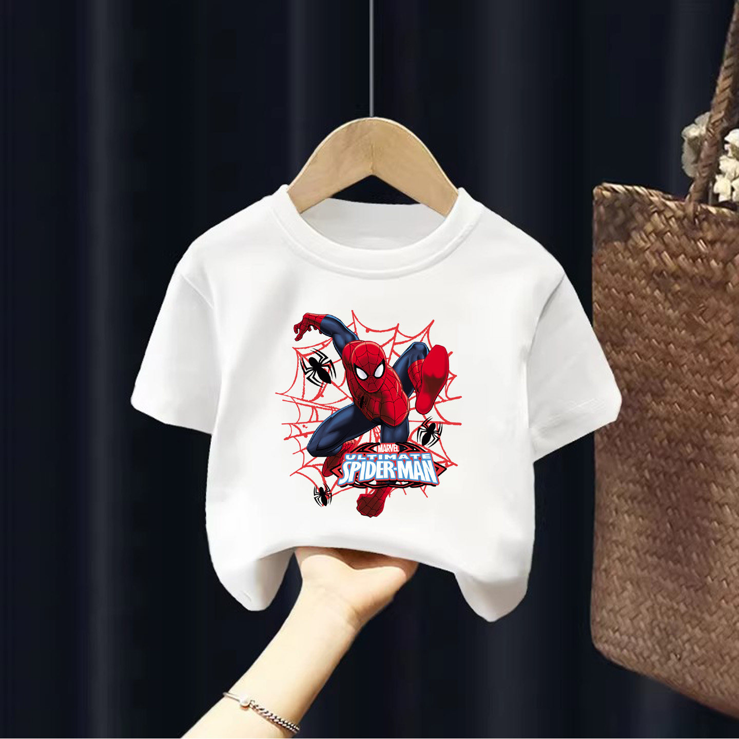 蜘蛛侠纯棉男女童短袖t恤2026新款童装卡通儿童宝宝半袖上衣夏季