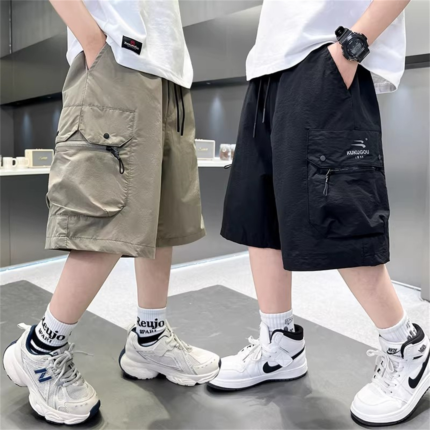 儿童装男童夏季短裤裤子2026新款中裤薄款中大童夏装夏款工装裤潮