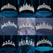 新娘皇冠头饰新娘巴洛克韩式 水钻公主女王冠生日发饰端婚纱礼服配