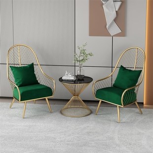 北欧网红阳台钢化小桌椅圆形ins休闲玻璃茶几轻奢现代茶桌椅组合