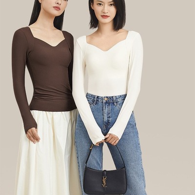 保暖上衣女带胸垫打底衫内搭
