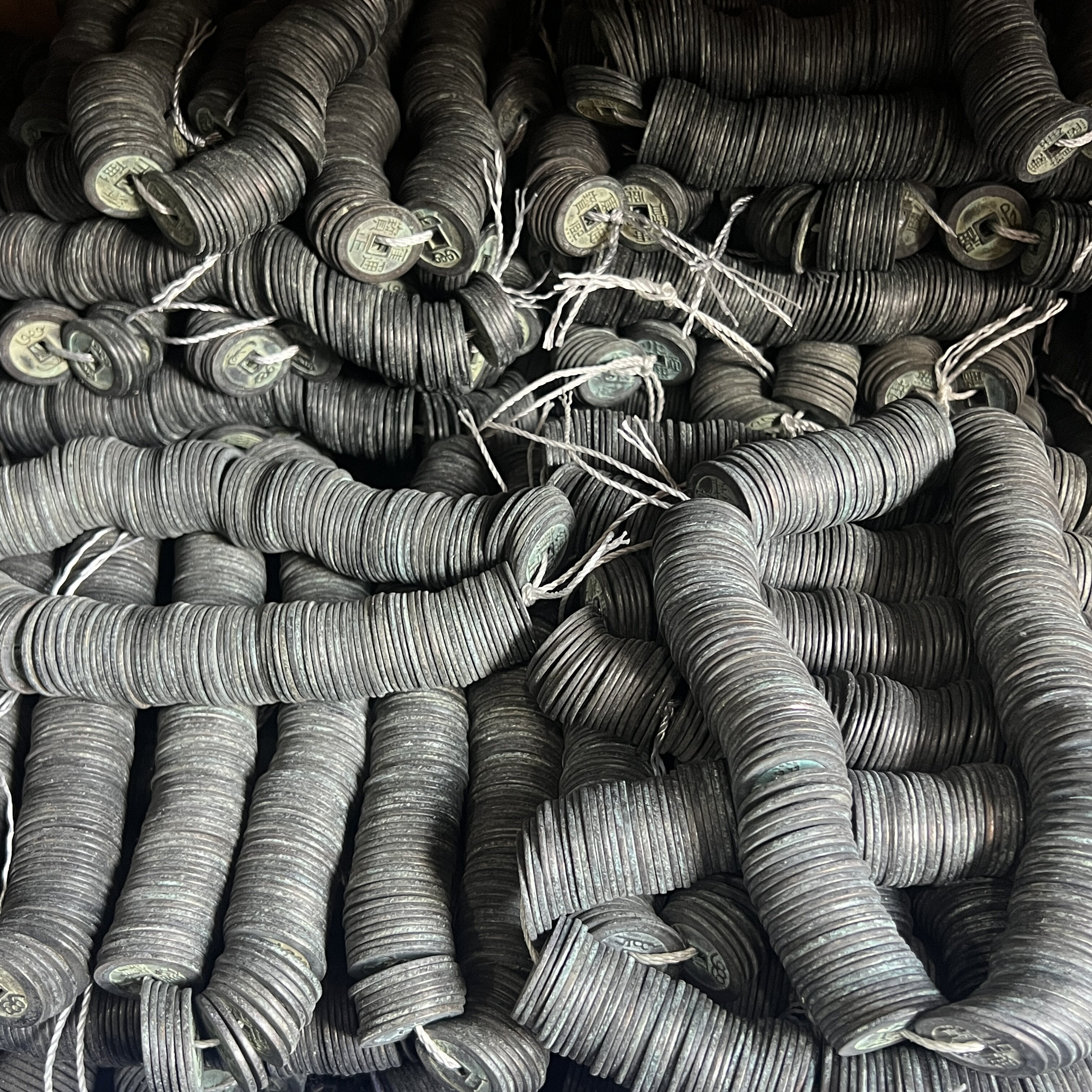 加厚27mm清代五帝钱仿古铜钱古币黑色绿锈包浆复古老铜钱乾隆通宝