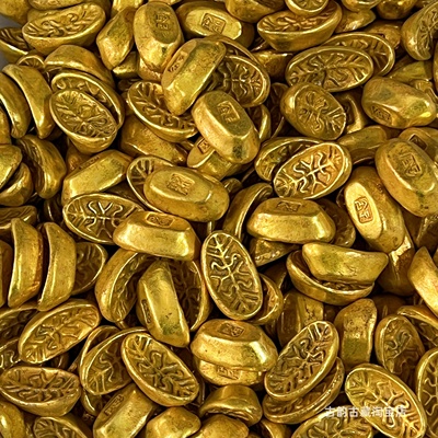 老式金元宝金锭工艺品摆件