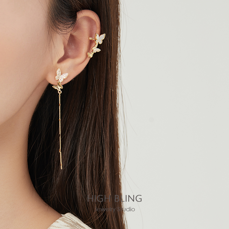 蝴蝶流苏修饰脸型耳饰温柔仙气