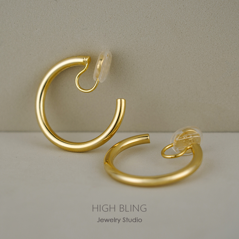 经典3cm素圈简约HIGHBLING耳饰