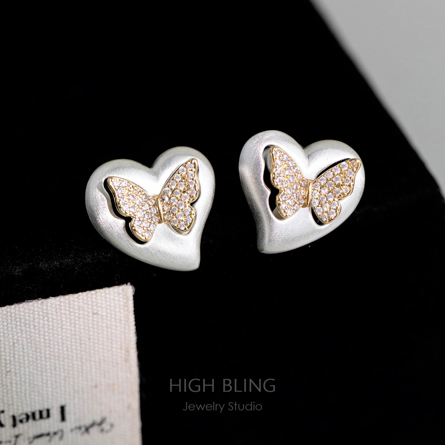 高级轻奢设计师精致蝴蝶耳饰耳夹