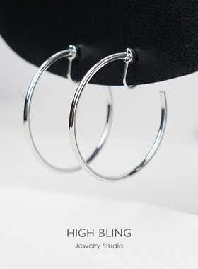 显瘦极简大耳圈素圈高级感耳饰无耳洞女蚊香盘耳夹高级感个性耳环