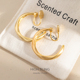小众设计手工拉丝镀金金几何简约耳圈耳饰无耳洞女蚊香盘耳夹时尚