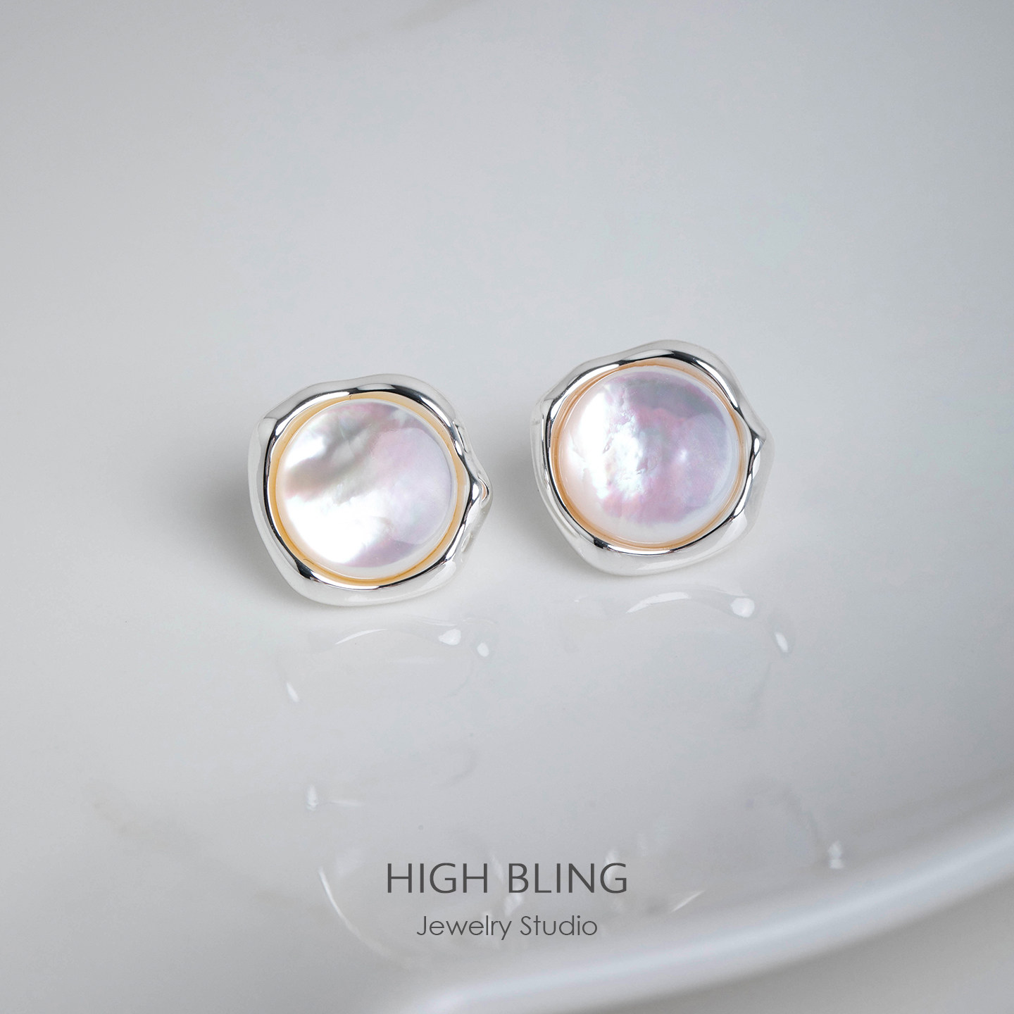 天然白蝶贝高级感耳饰蚊香盘耳夹