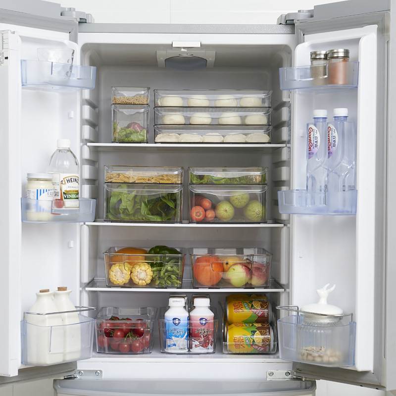 透明冰箱带盖收纳盒食品级保鲜盒储物筐冷冻专用蔬菜厨房抽屉式盒