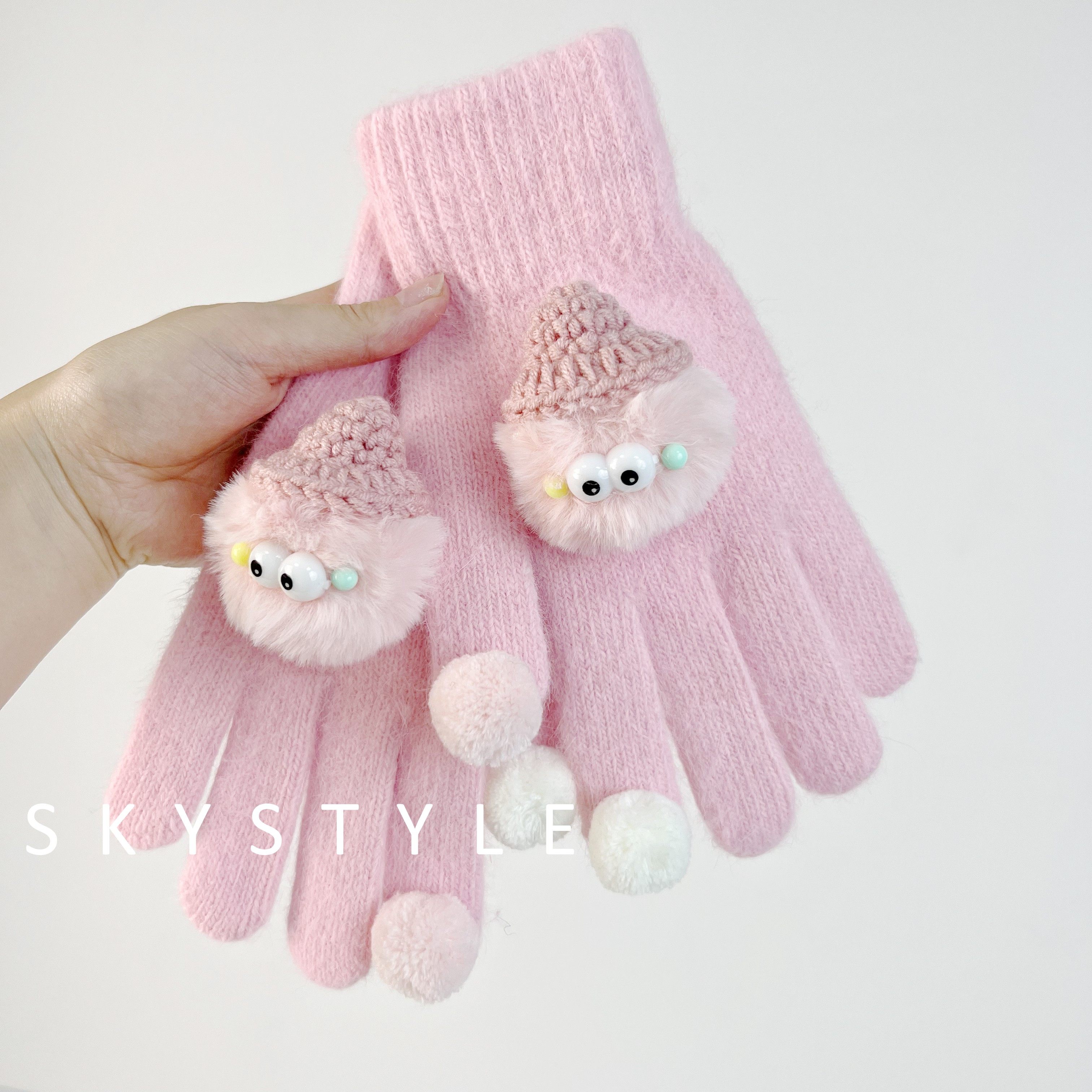 韩系ins新款毛绒球可爱冬天女手套保暖防寒冬季骑行加厚防风亲子,服饰配件/皮带/帽子/围巾,手套,淘宝优惠券,粉丝福利购,淘宝优惠卷