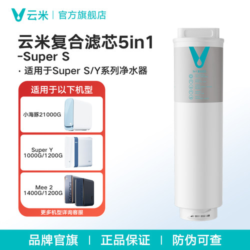 云米净水器滤芯5in1复合滤芯Super s适配小海豚2 1000G Mee 2