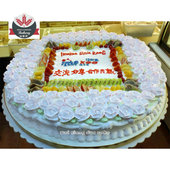 聚会 商家促销 年会 餐厅开业 直径1米 集体宴会 大尺寸生日蛋糕