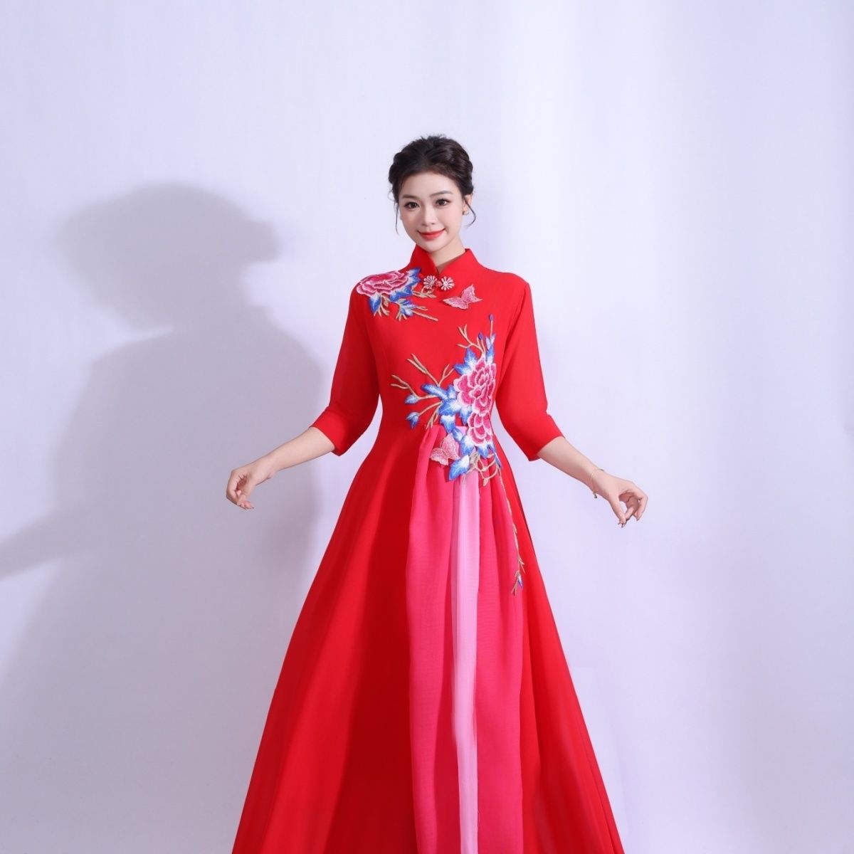 大合唱演出服女长裙成人