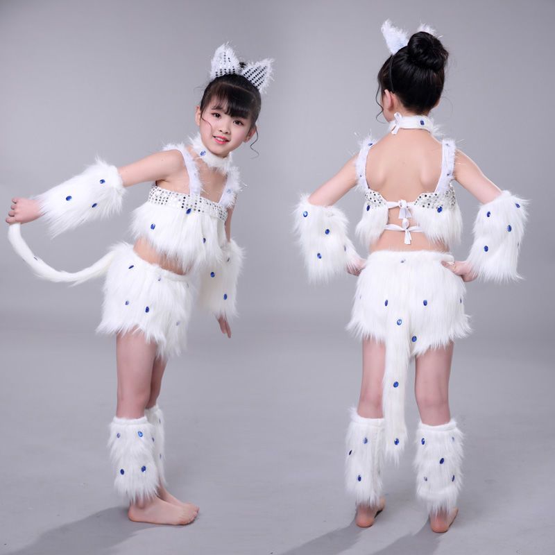 儿童演出服六一动物猫叫