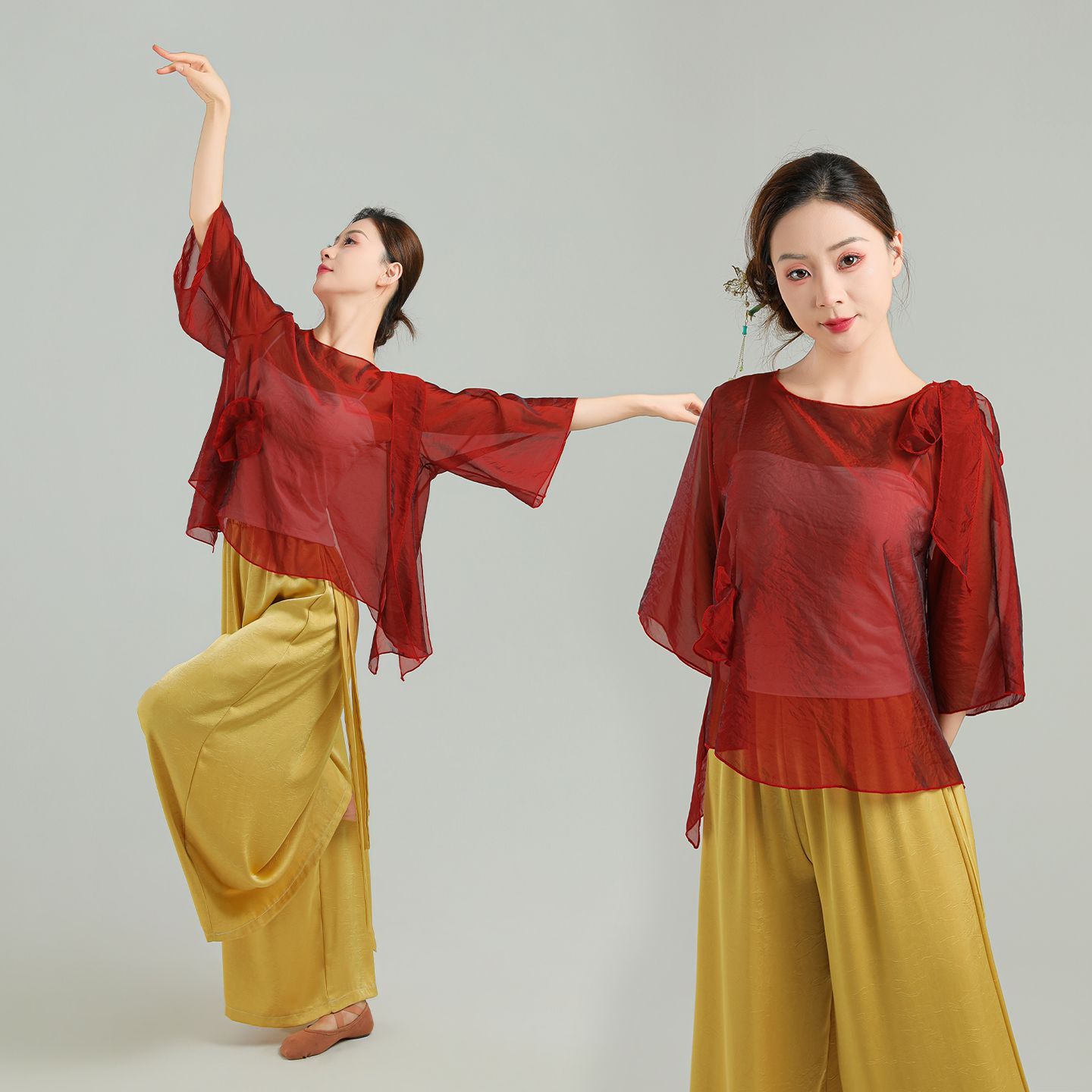 古典舞纱衣女演出服飘逸