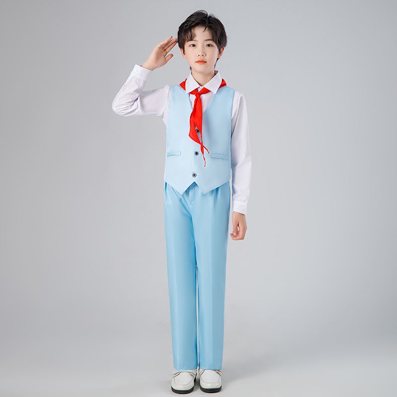 合唱服六一儿童节表演服装朗诵演出服红领巾连衣裙中小学生毕业班