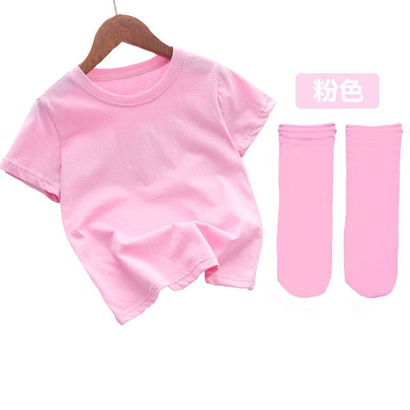 儿童夏季糖果彩色纯色短