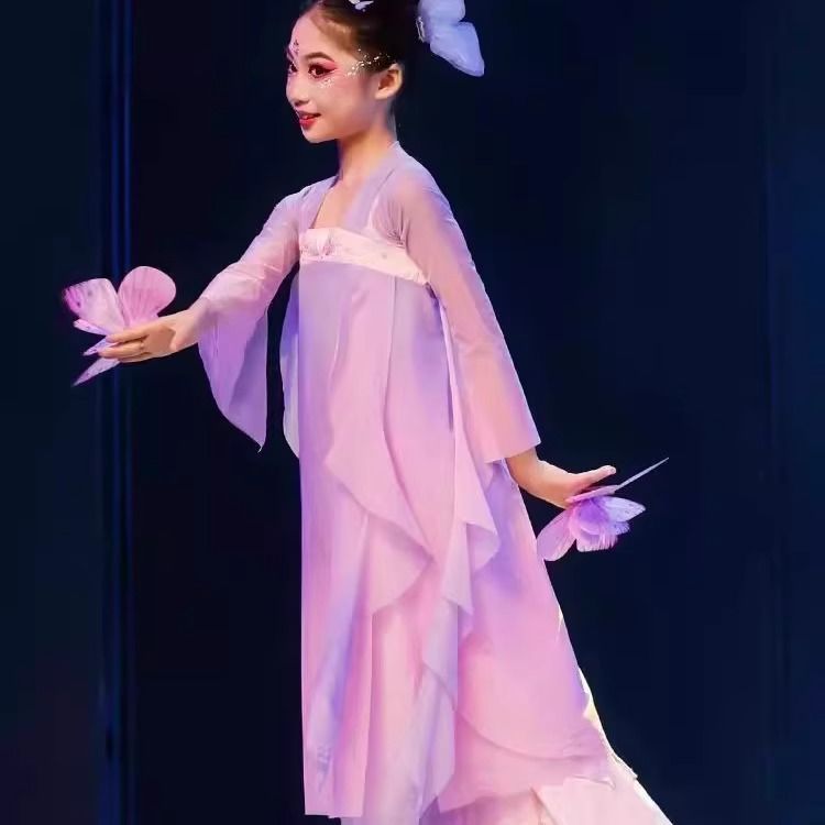 中国表演蝶舞花间演出服