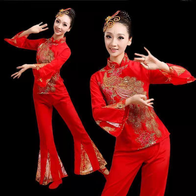 中国风秧歌舞蹈演出服成