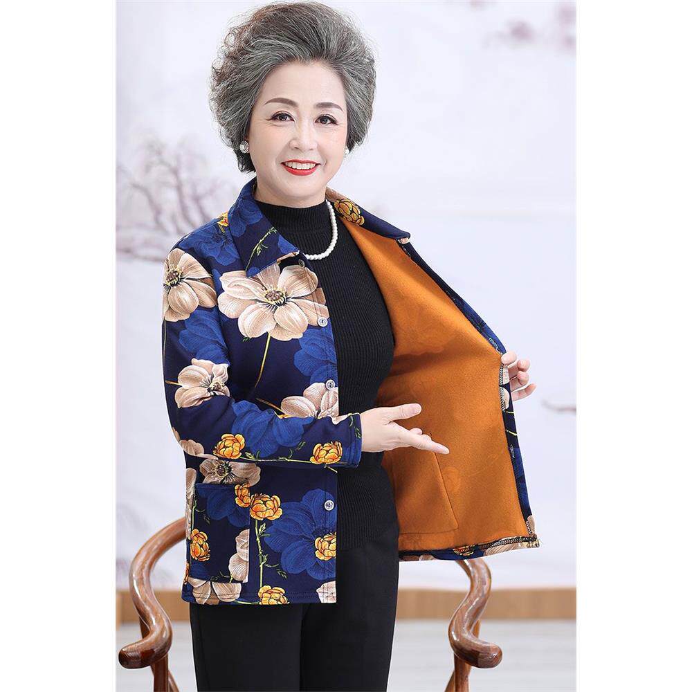 中老年女装加绒衬衣妈妈