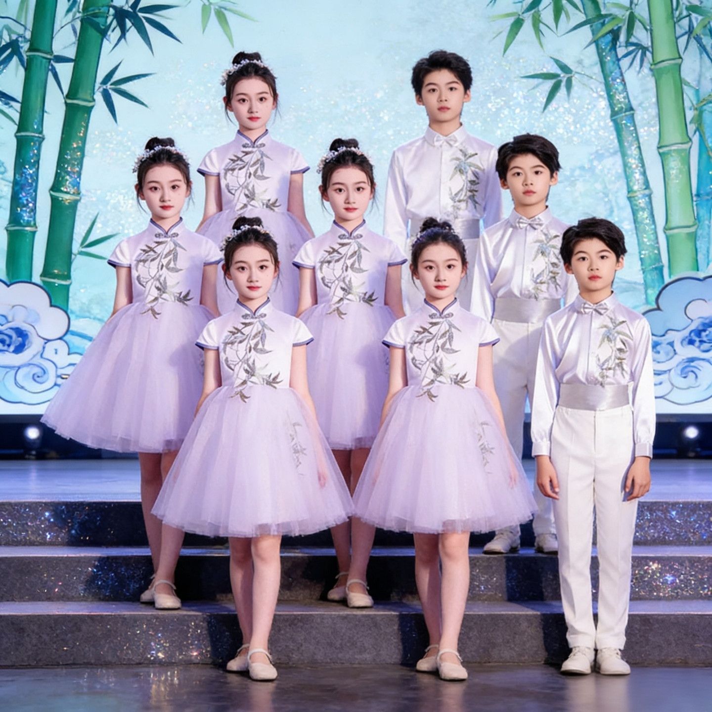 六一儿童合唱演出服中小