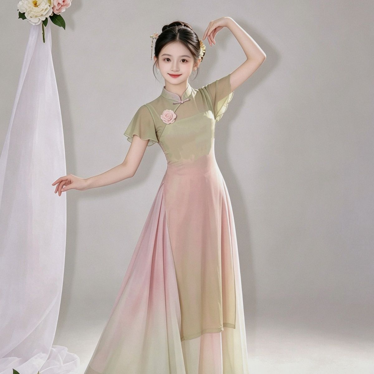 少儿中国舞渐变练功服女