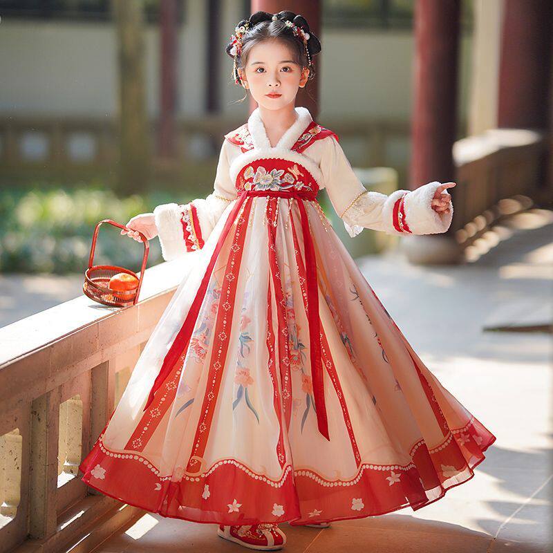 汉服女童过年服冬季加绒