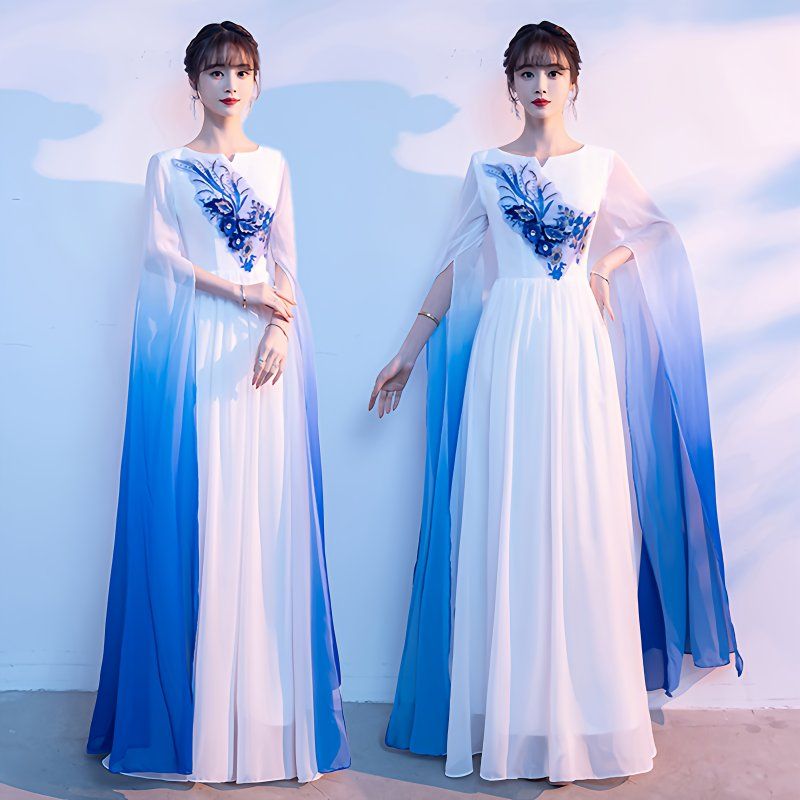 大合唱团演出服女长裙新