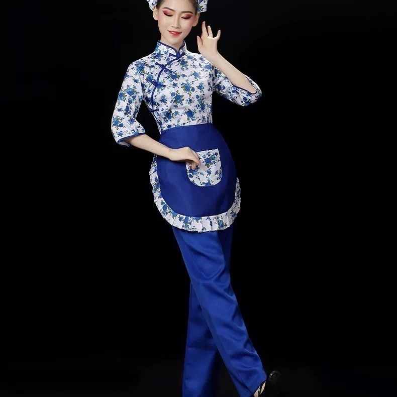 采茶服装演出民国秧歌村