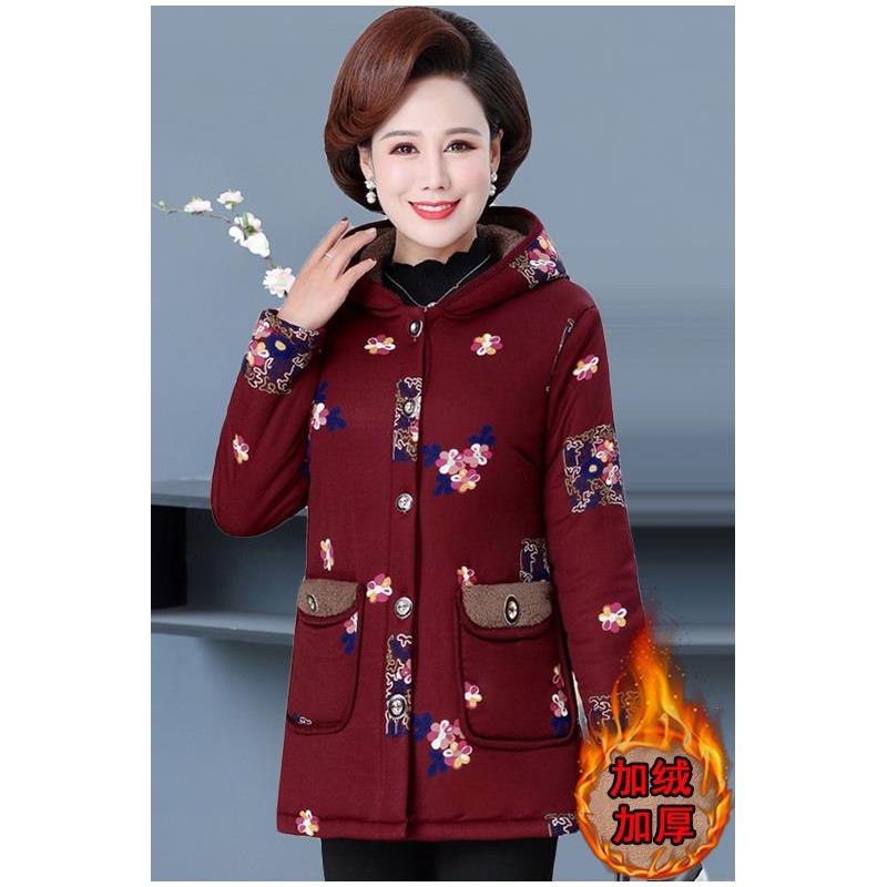 中老年棉衣女中长款老人