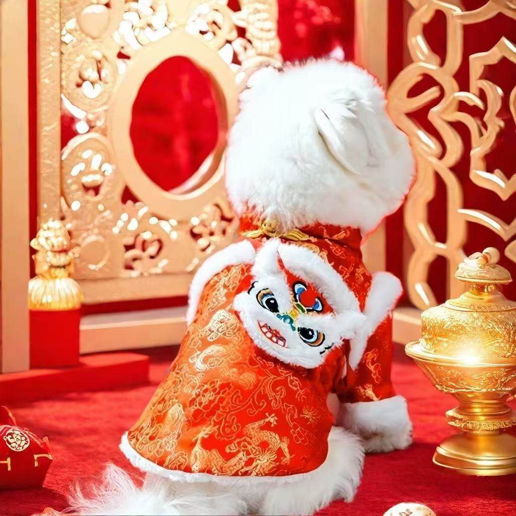 新年喜庆小狗狗宠物衣服秋冬季泰迪比熊柯基小型犬秋冬款过年唐装