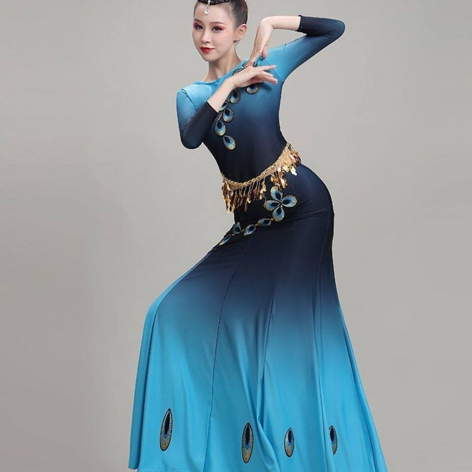 傣族服成人女练功长裙艺