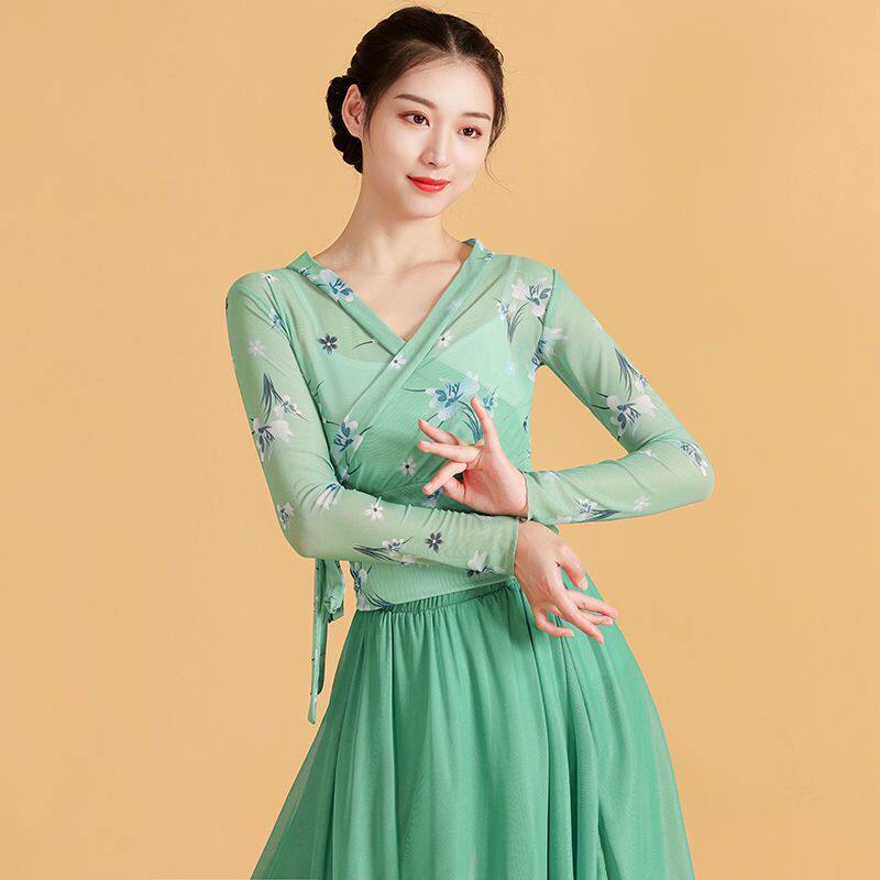 新款古典舞蹈服女弹力纱