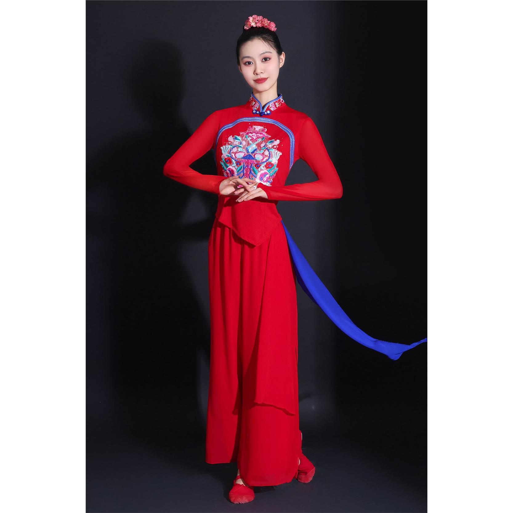 陕北秧歌服红色舞蹈服喜
