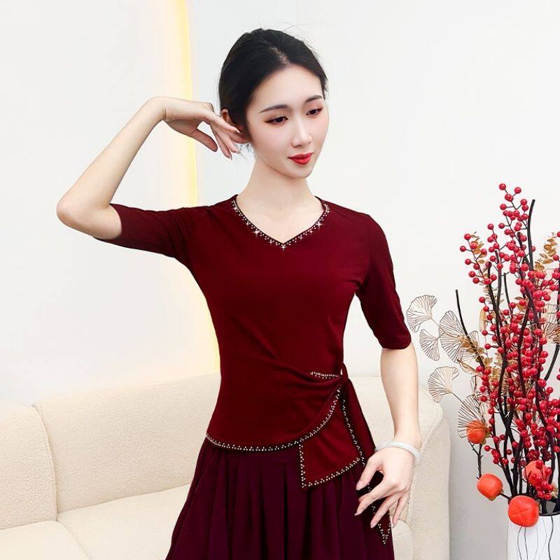 现代舞练功服上衣新款时