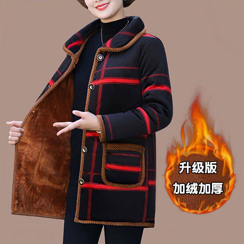 中老年妈妈棉袄衣加绒加