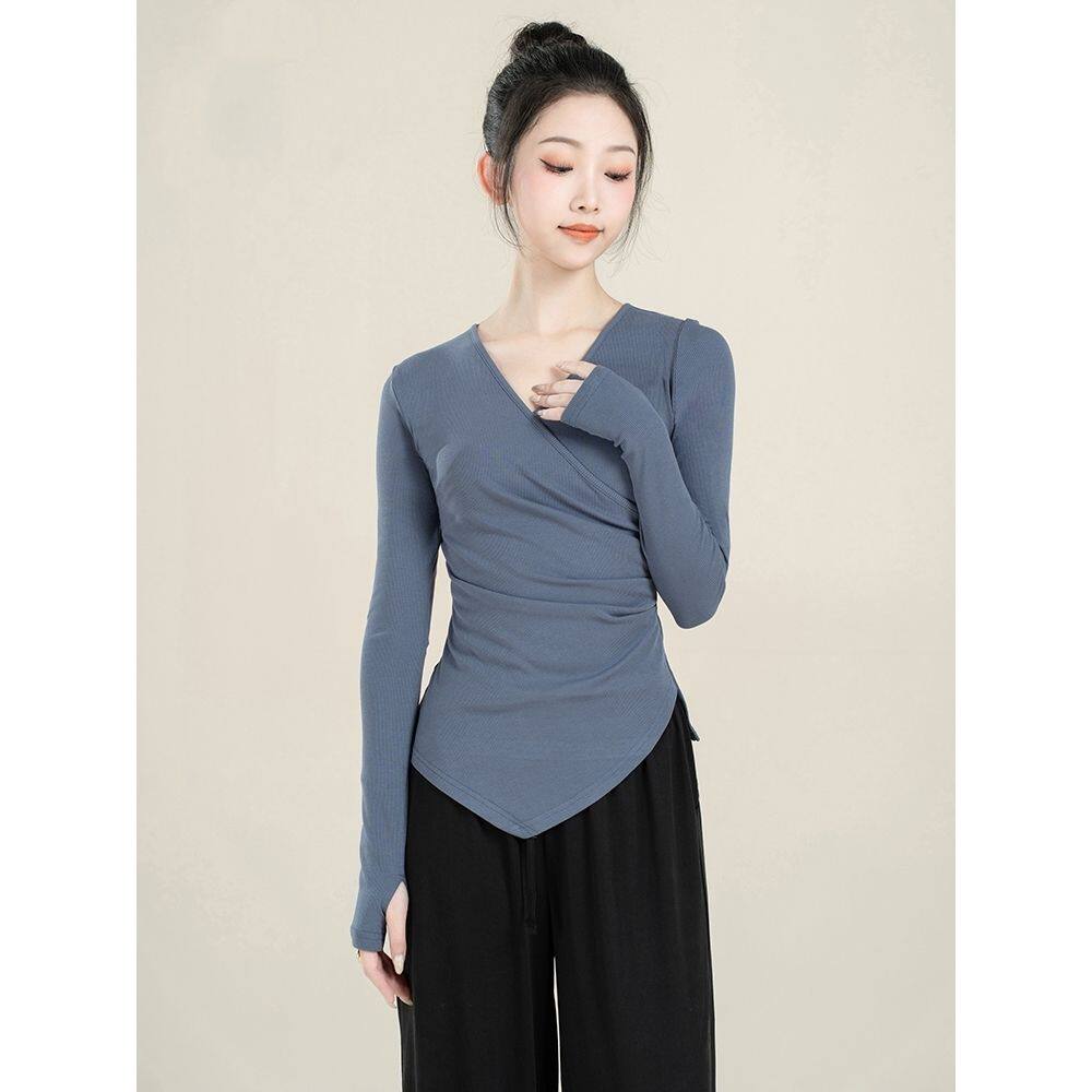 长袖t恤女现代舞练功服古