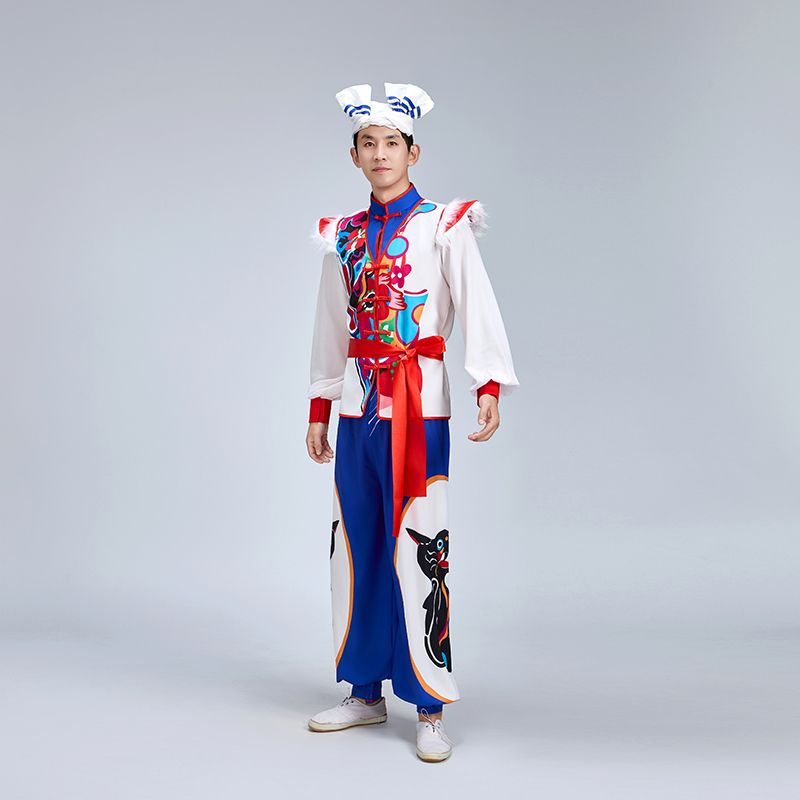 传统安塞腰鼓服装陕北民
