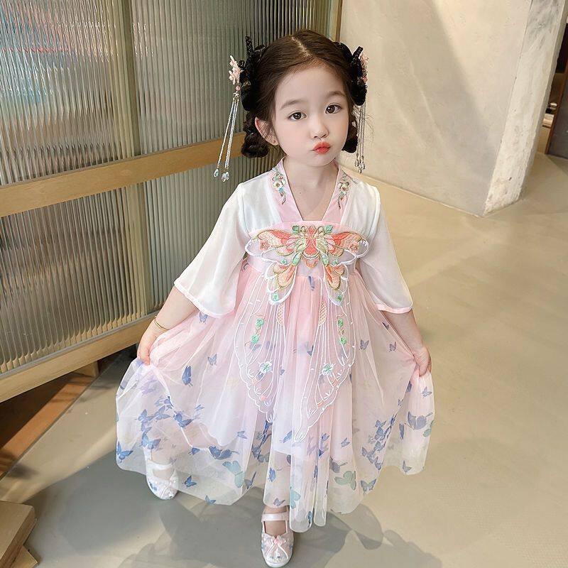 女童汉服连衣裙夏季薄款