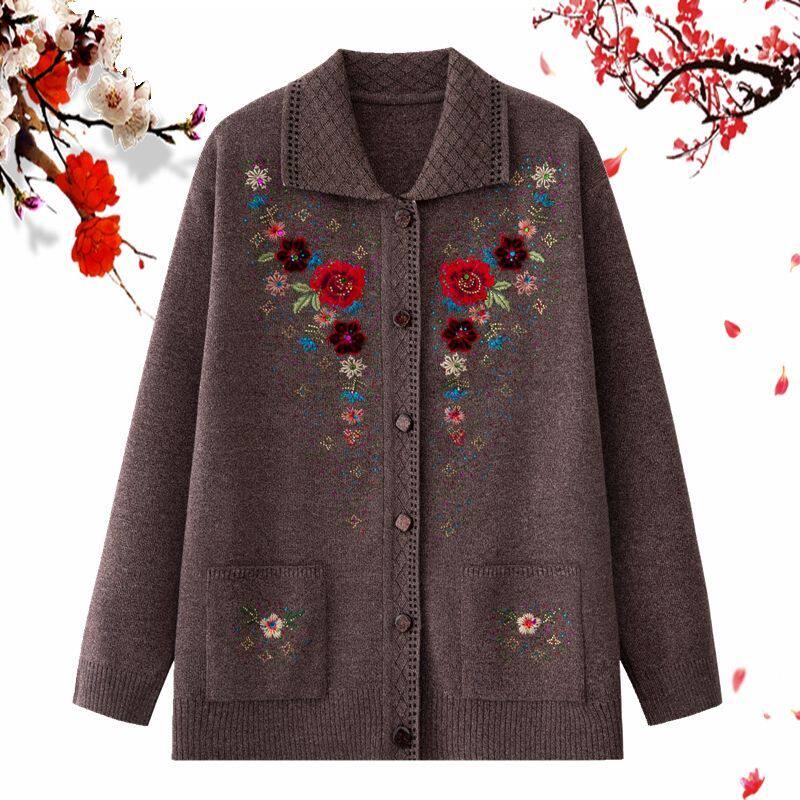 老年女装长袖毛衣老服中