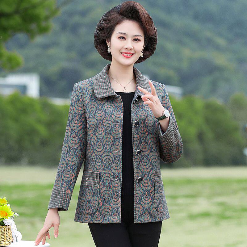 时尚妈妈装休闲短款夹克