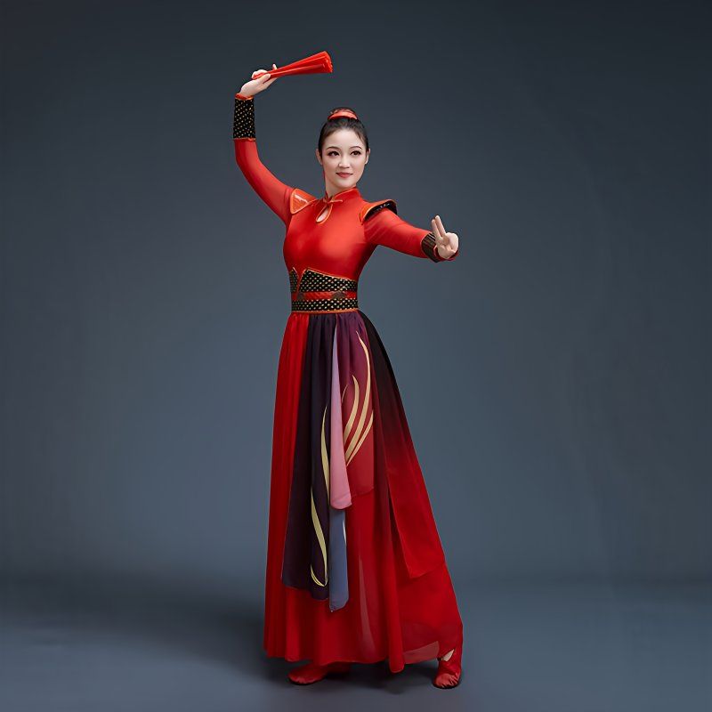 打鼓服女喜庆威风锣鼓舞