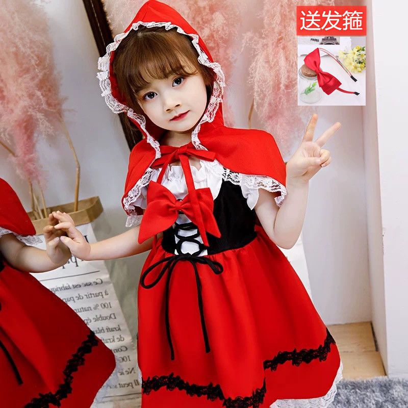 万圣节儿童小红帽套装女